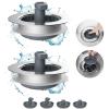imageHibbent Upgraded 3 in 1 Kitchen Sink Drain Strainer and Stopper Combo Stainless Steel Metal Pop Up Sink Stopper AntiClogging Basket with Foldable Handle for US Standard 312 Inch Drain2PABS Drain Part with 3 Strainers