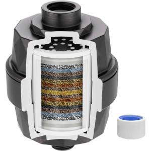 imageHibbent Shower Filter for Hard Water High Output Shower Head Filter to Remove Chlorine and Fluoride 20 Stage Showerhead Filter with Vitamin C Reduces Dry Itchy Skin and Eczema ChromeOil Rubbed Bronze