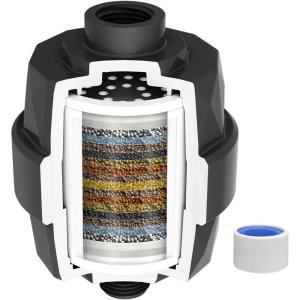 imageHibbent Shower Filter for Hard Water High Output Shower Head Filter to Remove Chlorine and Fluoride 20 Stage Showerhead Filter with Vitamin C Reduces Dry Itchy Skin and Eczema ChromeMatte Black