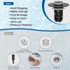 imageHibbent 2 Pack 3 in 1 Bathroom Sink Drain Strainer Universal Pop Up Stopper with Removable Stainless Steel Filter Basket Hair Catcher Sink Plug for 11236 Basin Brass Bullet Core ChromeMatte Black