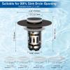 imageHibbent 2 Pack 3 in 1 Bathroom Sink Drain Strainer Universal Pop Up Stopper with Removable Stainless Steel Filter Basket Hair Catcher Sink Plug for 11236 Basin Brass Bullet Core ChromeOilrubbed Bronze