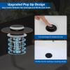 imageHibbent 2 Pack 3 in 1 Bathroom Sink Drain Strainer Universal Pop Up Stopper with Removable Stainless Steel Filter Basket Hair Catcher Sink Plug for 11236 Basin Brass Bullet Core ChromeOilrubbed Bronze
