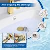 imageHibbent 2 Pack 3 in 1 Bathroom Sink Drain Strainer Universal Pop Up Stopper with Removable Stainless Steel Filter Basket Hair Catcher Sink Plug for 11236 Basin Brass Bullet Core ChromeBrushed Gold