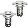imageHibbent 2 Pack 3 in 1 Bathroom Sink Drain Strainer Universal Pop Up Stopper with Removable Stainless Steel Filter Basket Hair Catcher Sink Plug for 11236 Basin Brass Bullet Core ChromeChrome