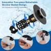 imageHibbent 2 Pack 3 in 1 Bathroom Sink Drain Strainer Universal Pop Up Stopper with Removable Stainless Steel Filter Basket Hair Catcher Sink Plug for 11236 Basin Brass Bullet Core ChromeMatte Black
