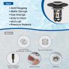 imageHibbent 2 Pack 3 in 1 Bathroom Sink Drain Strainer Universal Pop Up Stopper with Removable Stainless Steel Filter Basket Hair Catcher Sink Plug for 11236 Basin Brass Bullet Core ChromeOilrubbed Bronze