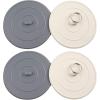 imageHibbent 2 Pack Bath Tub Stopper Flat Suction Sink Stopper Rubber Silicone Shower Drain Bath Plug Stopper for Kitchen Bathroom and Laundry Sink WhiteGreyWhitegrey