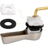 imageHibbent 2 Pack Universal Metal Front Mount Toilet Handle Tank Flush Lever Replacement with 2 Pieces Stainless Steel Flapper Chains for Most Toilets Chrome FinishBrushed Nickel