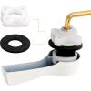 imageHibbent 2 Pack Universal Metal Front Mount Toilet Handle Tank Flush Lever Replacement with 2 Pieces Stainless Steel Flapper Chains for Most Toilets Chrome FinishWhite