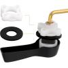 imageHibbent 2 Pack Universal Metal Front Mount Toilet Handle Tank Flush Lever Replacement with 2 Pieces Stainless Steel Flapper Chains for Most Toilets Chrome FinishMatte Black