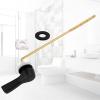 imageHibbent 2 Pack Universal Metal Front Mount Toilet Handle Tank Flush Lever Replacement with 2 Pieces Stainless Steel Flapper Chains for Most Toilets Chrome FinishMatte Black