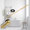 imageHibbent 2 Pack Universal Metal Front Mount Toilet Handle Tank Flush Lever Replacement with 2 Pieces Stainless Steel Flapper Chains for Most Toilets Chrome FinishBrushed Gold
