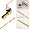 imageHibbent 2 Pack Universal Metal Front Mount Toilet Handle Tank Flush Lever Replacement with 2 Pieces Stainless Steel Flapper Chains for Most Toilets Chrome FinishBrushed Gold