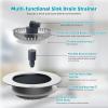 imageHibbent 3 in 1 Kitchen Sink Drain Strainer Stainless Steel Wrapped Shell Drain Stopper Combo Pop Up Sink Stopper AntiClogging Basket Strainer with Foldable Handle for US Standard 312quot DrainFoldable Handle with 1 SUS304 Strainer