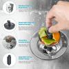 imageHibbent 3 in 1 Kitchen Sink Drain Strainer Stainless Steel Wrapped Shell Drain Stopper Combo Pop Up Sink Stopper AntiClogging Basket Strainer with Foldable Handle for US Standard 312quot DrainFoldable Handle with 1 Strainer