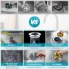 imageHibbent 3 in 1 Kitchen Sink Drain Strainer Stainless Steel Wrapped Shell Drain Stopper Combo Pop Up Sink Stopper AntiClogging Basket Strainer with Foldable Handle for US Standard 312quot DrainUpgraded Foldable Handle with 1 Strainer