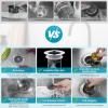 imageHibbent 3 in 1 Kitchen Sink Drain Strainer Stainless Steel Wrapped Shell Drain Stopper Combo Pop Up Sink Stopper AntiClogging Basket Strainer with Foldable Handle for US Standard 312quot DrainClassic Flat Round Handle with 1 Strainer