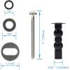 imageHibbent 6 Pack Universal Toilet Seat Hinges Screw  Blind Hole Fixings Expanding Rubber Top Fix Nuts for Top Mounting  3 Pairs With Two Expandable Ball6 Pack