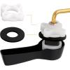 imageHibbent Universal Metal Front Mount Toilet Handle Replacement Kit Brass Toilet Flush Tank Lever with Stainless Steel Flapper Chains for Most Toilets ChromeMatte Black