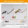 imageHibbent Universal Metal Front Mount Toilet Handle Replacement Kit Brass Toilet Flush Tank Lever with Stainless Steel Flapper Chains for Most Toilets ChromeBrushed Gold