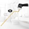 imageHibbent Universal Metal Front Mount Toilet Handle Replacement Kit Brass Toilet Flush Tank Lever with Stainless Steel Flapper Chains for Most Toilets ChromeMatte Black