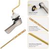 imageHibbent Universal Metal Front Mount Toilet Handle Replacement Kit Brass Toilet Flush Tank Lever with Stainless Steel Flapper Chains for Most Toilets ChromeBrushed Nickel