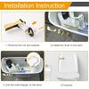 imageHibbent Universal Metal Front Mount Toilet Handle Replacement Kit Brass Toilet Flush Tank Lever with Stainless Steel Flapper Chains for Most Toilets ChromePolished Brass