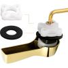 imageHibbent Universal Metal Front Mount Toilet Handle Replacement Kit Brass Toilet Flush Tank Lever with Stainless Steel Flapper Chains for Most Toilets ChromePolished Brass