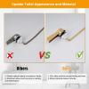 imageHibbent Universal Metal Front Mount Toilet Handle Replacement Kit Brass Toilet Flush Tank Lever with Stainless Steel Flapper Chains for Most Toilets ChromePolished Brass