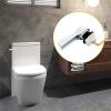 imageHibbent Universal Metal Front Mount Toilet Handle Replacement Kit Brass Toilet Flush Tank Lever with Stainless Steel Flapper Chains for Most Toilets ChromeWhite