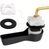 imageHibbent Universal Metal Front Mount Toilet Handle Replacement Kit Brass Toilet Flush Tank Lever with Stainless Steel Flapper Chains for Most Toilets ChromeOil Rubbed Bronze