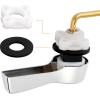 imageHibbent Universal Metal Front Mount Toilet Handle Replacement Kit Brass Toilet Flush Tank Lever with Stainless Steel Flapper Chains for Most Toilets ChromeChrome