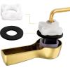 imageHibbent Universal Metal Front Mount Toilet Handle Replacement Kit Brass Toilet Flush Tank Lever with Stainless Steel Flapper Chains for Most Toilets ChromeBrushed Gold