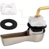 imageHibbent Universal Metal Front Mount Toilet Handle Replacement Kit Brass Toilet Flush Tank Lever with Stainless Steel Flapper Chains for Most Toilets ChromeBrushed Nickel
