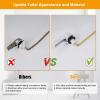 imageHibbent Universal Metal Front Mount Toilet Handle Replacement Kit Brass Toilet Flush Tank Lever with Stainless Steel Flapper Chains for Most Toilets ChromeWhite