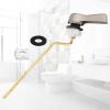 imageHibbent Universal Metal Front Mount Toilet Handle Replacement Kit Brass Toilet Flush Tank Lever with Stainless Steel Flapper Chains for Most Toilets ChromeBrushed Nickel