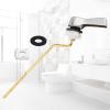 imageHibbent Universal Metal Front Mount Toilet Handle Replacement Kit Brass Toilet Flush Tank Lever with Stainless Steel Flapper Chains for Most Toilets ChromeChrome
