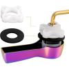 imageHibbent Universal Metal Front Mount Toilet Handle Replacement Kit Brass Toilet Flush Tank Lever with Stainless Steel Flapper Chains for Most Toilets ChromeRainbow
