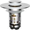 imageHibbent 2 Pack 3 in 1 Bathroom Sink Drain Strainer Universal Pop Up Stopper with Removable Stainless Steel Filter Basket Hair Catcher Sink Plug for 11236 Basin Brass Bullet Core ChromeChrome