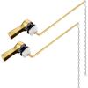 imageHibbent 2 Pack Universal Metal Front Mount Toilet Handle Tank Flush Lever Replacement with 2 Pieces Stainless Steel Flapper Chains for Most Toilets Chrome FinishBrushed Gold
