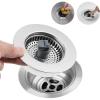 imageHibbent 3 in 1 Kitchen Sink Drain Strainer Stainless Steel Wrapped Shell Drain Stopper Combo Pop Up Sink Stopper AntiClogging Basket Strainer with Foldable Handle for US Standard 312quot DrainUpgraded Foldable Handle with 1 SUS304 Strainer