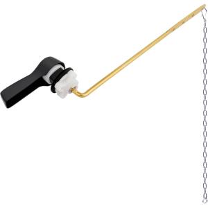 imageHibbent Universal Metal Front Mount Toilet Handle Replacement Kit Brass Toilet Flush Tank Lever with Stainless Steel Flapper Chains for Most Toilets ChromeOil Rubbed Bronze