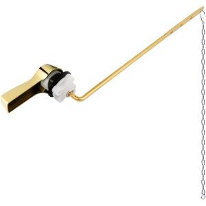 imageHibbent Universal Metal Front Mount Toilet Handle Replacement Kit Brass Toilet Flush Tank Lever with Stainless Steel Flapper Chains for Most Toilets ChromePolished Brass