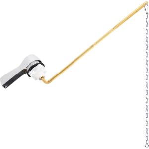 imageHibbent Universal Metal Front Mount Toilet Handle Replacement Kit Brass Toilet Flush Tank Lever with Stainless Steel Flapper Chains for Most Toilets ChromeChrome