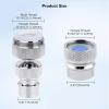 imageHibbent 2 PACK Dishwasher Faucet Adapter Dishwasher Snap Adapter Connection One with Swivel Ball Joint and The Other One with Faucet Aerator 151627Male Outside and 556427Female Inside Chrome