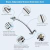 imageHibbent All Metal 16 Shower Head Extension Arm Solid Brass Flexible Height ampamp Angle Adjustable Shower Arm Extender with Lock Joint Universal Connection Stainless Steel Pipe Height Extending ChromeChrome