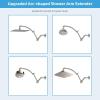 imageHibbent All Metal 16 Shower Head Extension Arm Solid Brass Flexible Height ampamp Angle Adjustable Shower Arm Extender with Lock Joint Universal Connection Stainless Steel Pipe Height Extending ChromeBrushed Nickel
