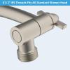 imageHibbent All Metal 16 Shower Head Extension Arm Solid Brass Flexible Height ampamp Angle Adjustable Shower Arm Extender with Lock Joint Universal Connection Stainless Steel Pipe Height Extending ChromeBrushed Nickel