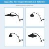 imageHibbent All Metal 16 Shower Head Extension Arm Solid Brass Flexible Height ampamp Angle Adjustable Shower Arm Extender with Lock Joint Universal Connection Stainless Steel Pipe Height Extending ChromeMatte Black