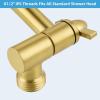 imageHibbent All Metal 16 Shower Head Extension Arm Solid Brass Flexible Height ampamp Angle Adjustable Shower Arm Extender with Lock Joint Universal Connection Stainless Steel Pipe Height Extending ChromeBrushed Brass
